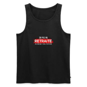 J ai Pris Ma Retraite Je Travaille Pour Ma Femme - Débardeur bio Premium Homme - noir - Devant - Michal (187cm)
