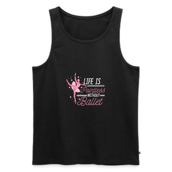 Ballet Ballerina Balletttänzerin Tütü Balettschuhe - Männer Premium Bio Tank Top - Schwarz - Vorne - AI Model Male 178 light (178cm)