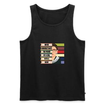 La citation de Ruth Bader Ginsburg ne jamais estimer le RI - Débardeur bio Premium Homme - noir - Devant - Michal (187cm)