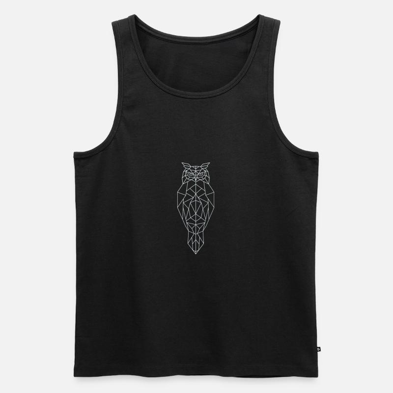 Polygon Eule Gemetrisch - Männer Premium Bio Tank Top - Schwarz