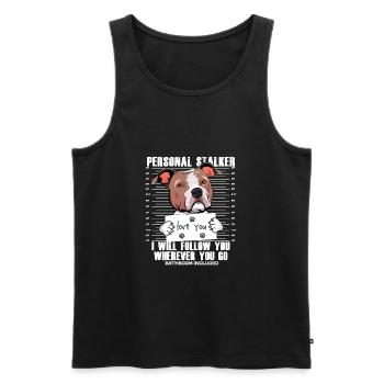 Amant drôle de chien américain Staffordshire Terrier - Débardeur bio Premium Homme - noir - Devant - Michal (187cm)