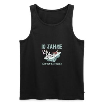 10 Jahre Firmenjubiläum Dienstjubiläum Kuh Vom Eis - Männer Premium Bio Tank Top - Schwarz - Vorne - AI Model Male 178 light (178cm)