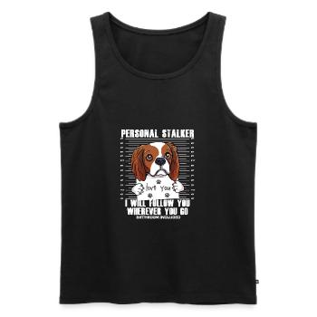 Visage drôle de Cavalier King Charles Spaniel - Débardeur bio Premium Homme - noir - Devant - Michal (187cm)