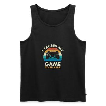 Vintage Ich habe meinen Game Gamer angehalten - Männer Premium Bio Tank Top - Schwarz - Vorne - Michal (187cm)