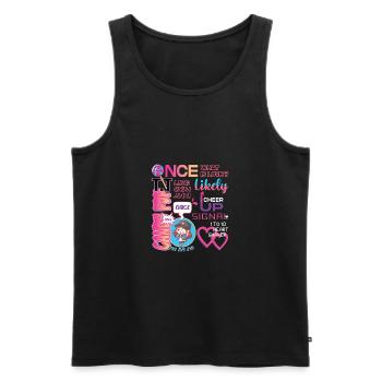 Korea Inspired KPop Once Twice What is Lo ... K-Pop - Men's Premium Organic Tank Top - black - Front - AI Model Male 178 light (178cm)