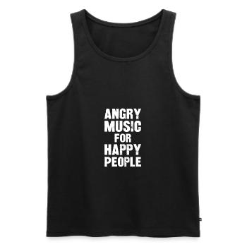 Angry Music For Happy People - Men's Premium Organic Tank Top - black - Front - AI Model Male 178 light (178cm)