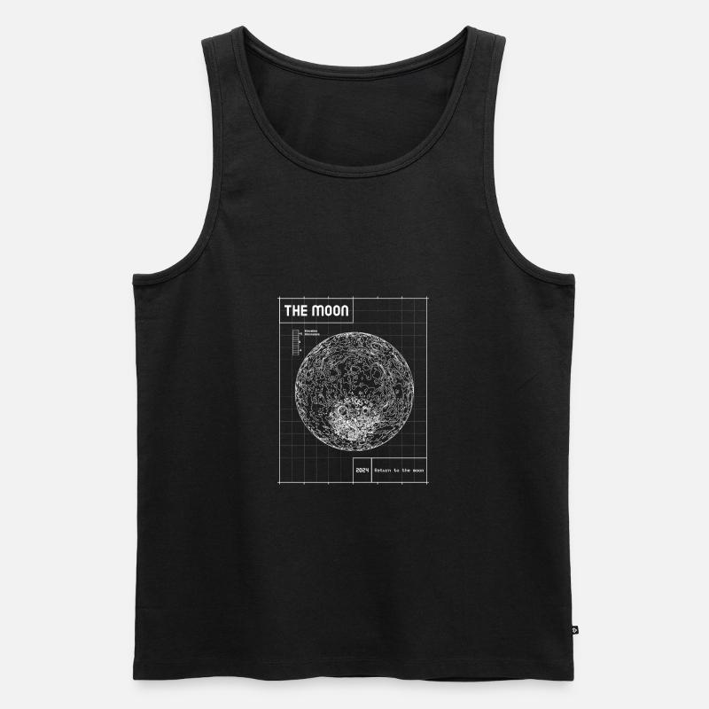 Der Mond - Männer Premium Bio Tank Top - Schwarz