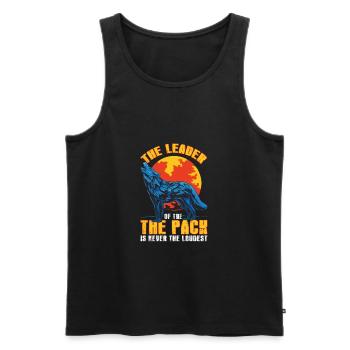 The Leader Of The Pack Is Never The Loudest Wolves - Men's Premium Organic Tank Top - black - Front - AI Model Male 178 light (178cm)
