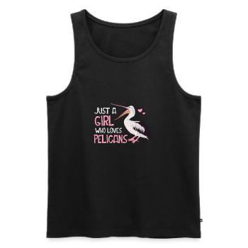 Juste une fille qui aime les pélicans Bird Funny Animal - Débardeur bio Premium Homme - noir - Devant - Michal (187cm)