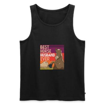Best Horse Husband Ever Funny Vintage Horse Lover - Men's Premium Organic Tank Top - black - Front - Michal (187cm)