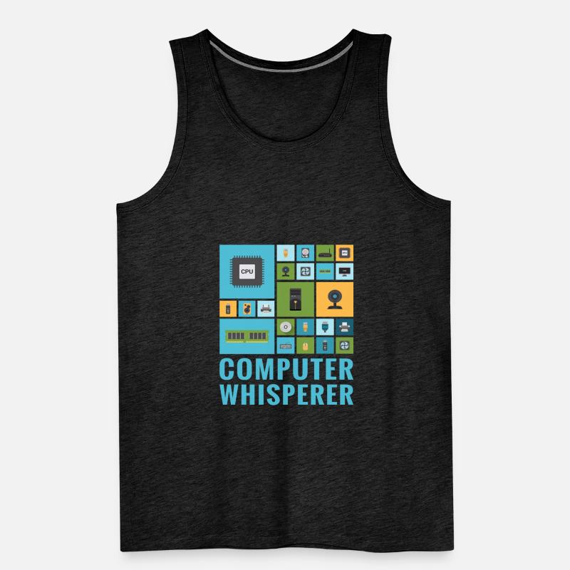 Ordinateur Whisperer Funny IT Tech Support Help Desk Débardeur bio Premium Homme