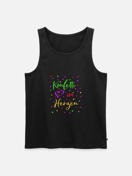 Karneval Fasching Konfetti im Herzen - Männer Premium Bio Tank Top - Schwarz