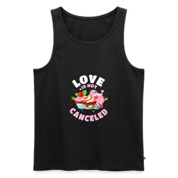 Love Cupcake Is Not Canceled. Food Cake Topper - Men's Premium Organic Tank Top - black - Front - AI Model Male 178 light (178cm)