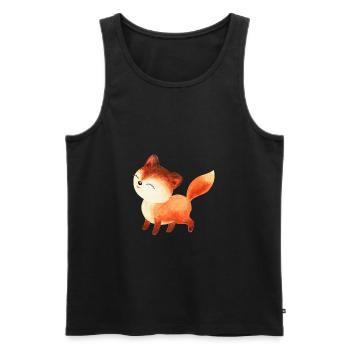 Fuchs Füchse Foxy Waldtier niedlich Rotfuchs süß - Männer Premium Bio Tank Top - Schwarz - Vorne - Michal (187cm)