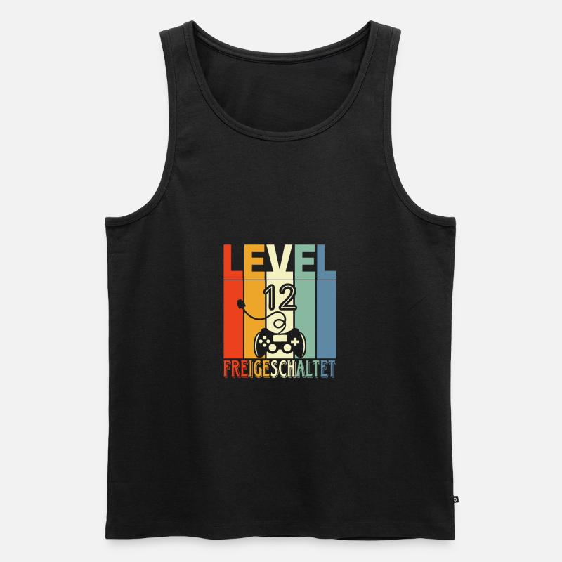 Level 12 Freigeschaltet - Männer Premium Bio Tank Top - Schwarz