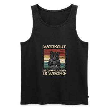 Workout Because Murder Is Wrong Vintage - Débardeur bio Premium Homme - noir - Devant - AI Model Male 178 light (178cm)