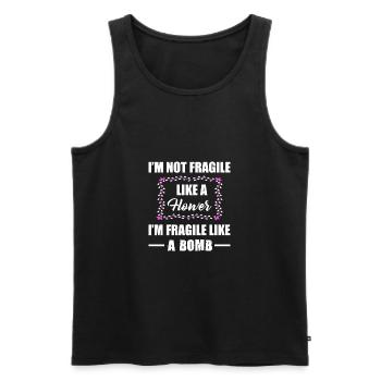 Sassy , I'm not Fragile like a Flower, Attitude - Men's Premium Organic Tank Top - black - Front - Michal (187cm)