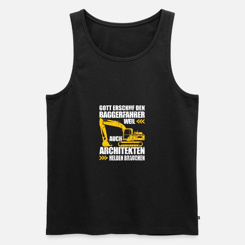 Baggerfahrer Geschenk Lustiger Spruch Bagger - Männer Premium Bio Tank Top - Schwarz
