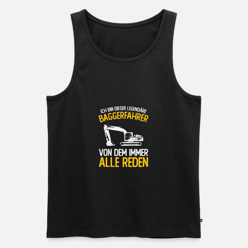 Baggerfahrer Geschenk Lustiger Spruch Bagger - Männer Premium Bio Tank Top - Schwarz