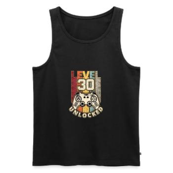 30ème anniversaire niveau 30 ans rétro gamer cadeau - Débardeur bio Premium Homme - noir - Devant - Michal (187cm)