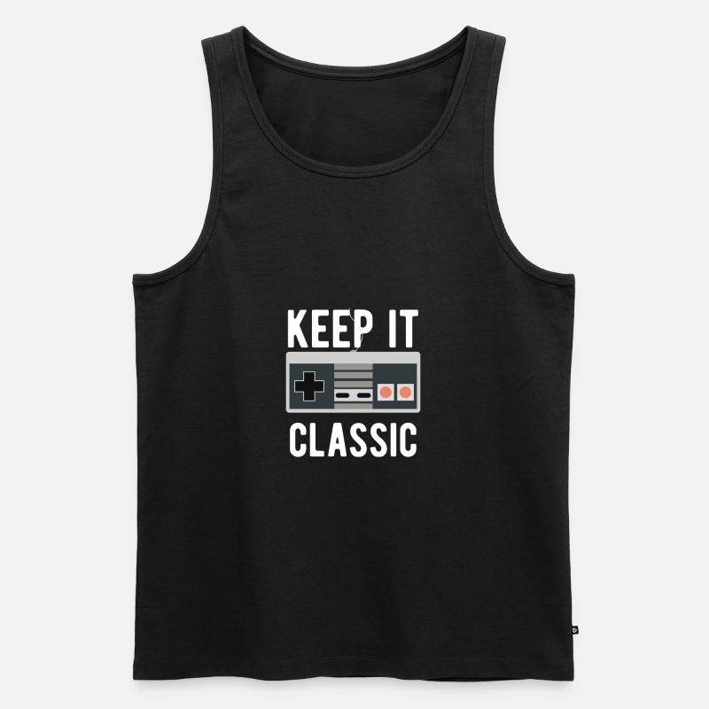NES Keep It Classic - Männer Premium Bio Tank Top - Schwarz