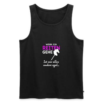 Hobby Horse Steckenpferd Hobbyhorsing Pferdespruch - Männer Premium Bio Tank Top - Schwarz - Vorne - Michal (187cm)