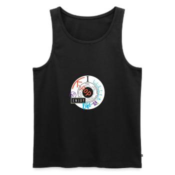 I listen K-Pop... K-Pop - Men's Premium Organic Tank Top - black - Front - AI Model Male 178 light (178cm)