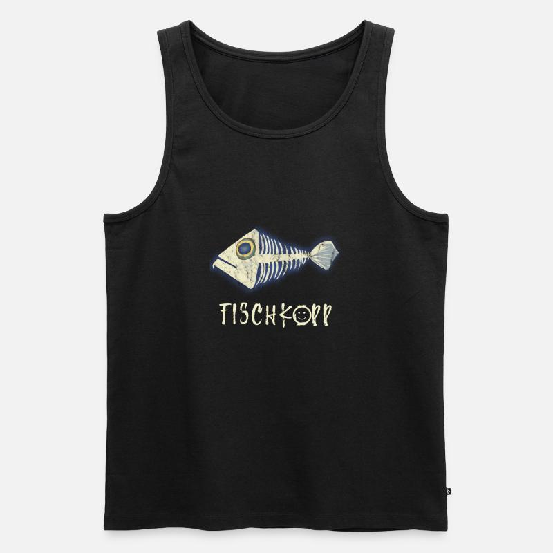 Fischkopp - Männer Premium Bio Tank Top - Schwarz