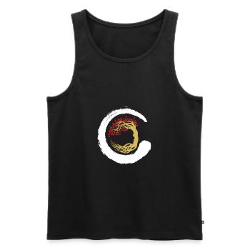 Baum Japan Asien Bambus Sonne Kanji Natur Buddha - Männer Premium Bio Tank Top - Schwarz - Vorne - Michal (187cm)