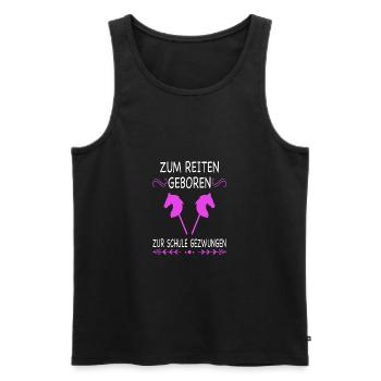 Hobby Horse Steckenpferd Hobbyhorsing Pferdespruch - Männer Premium Bio Tank Top - Schwarz - Vorne - Michal (187cm)