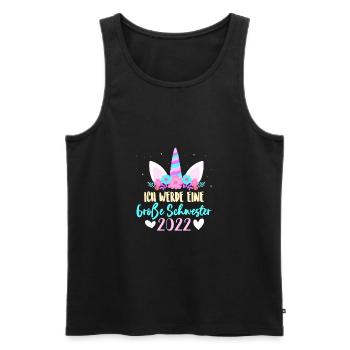 Kinder Ich werde Große Schwester 2022 Einhorn - Männer Premium Bio Tank Top - Schwarz - Vorne - Michal (187cm)