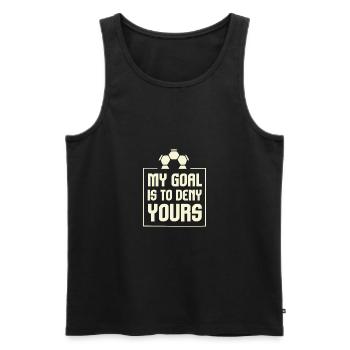 My Goal Is To Deny Yours Soccer Goalie Distressed - Männer Premium Bio Tank Top - Schwarz - Vorne - AI Model Male 178 light (178cm)