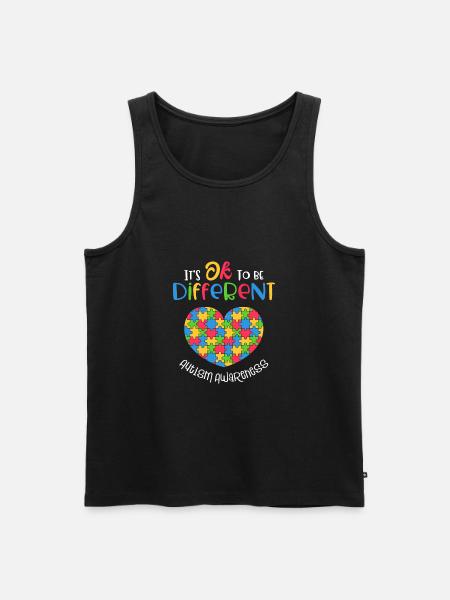 Autisme Awareness Det er ok at være anderledes - Herre Premium økologisk tanktop - sort