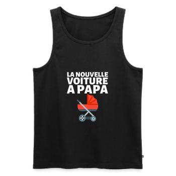 La Nouvelle Voiture De Papa Humour Futur Papa - Débardeur bio Premium Homme - noir - Devant - AI Model Male 178 light (178cm)