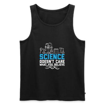 Science Doesn't Care What You Believe - Men's Premium Organic Tank Top - black - Front - Michal (187cm)