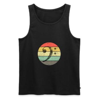 bass clef - Men's Premium Organic Tank Top - black - Front - Michal (187cm)