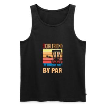Funny Disc Golfing Beste Freundin von Par Disc - Männer Premium Bio Tank Top - Schwarz - Vorne - AI Model Male 178 light (178cm)