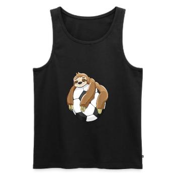 Sloth sloth football sloth on football - Men's Premium Organic Tank Top - black - Front - Michal (187cm)