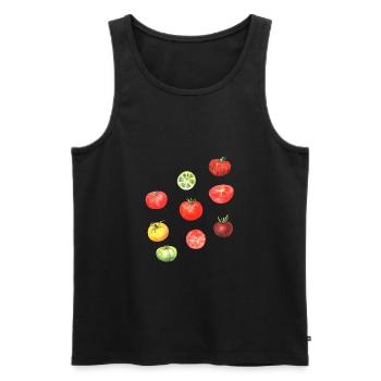 Tomaten Pasta Italia Koch - Männer Premium Bio Tank Top - Schwarz - Vorne - Michal (187cm)