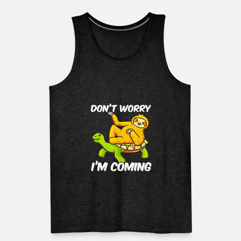 Sloth sloth lazy riding turtle Men's Premium Organic Tank Top