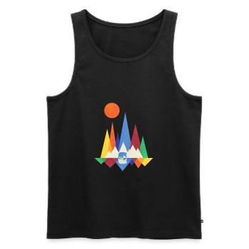 Ours Montagnes Géométrie - Débardeur bio Premium Homme - noir - Devant - Michal (187cm)