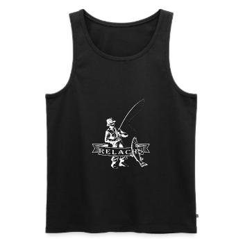 fishing salmon relachs fishing spawning time fishing friend - Men's Premium Organic Tank Top - black - Front - Michal (187cm)