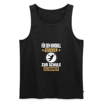 Handball Sprungwurf Ball Handballspieler Geschenk - Männer Premium Bio Tank Top - Schwarz - Vorne - Michal (187cm)