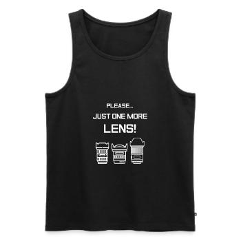 Please just one more Lens Fotografen - Männer Premium Bio Tank Top - Schwarz - Vorne - AI Model Male 178 light (178cm)