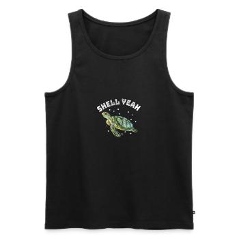 SHELL YEAH Turtle Shirt - Männer Premium Bio Tank Top - Schwarz - Vorne - AI Model Male 178 light (178cm)