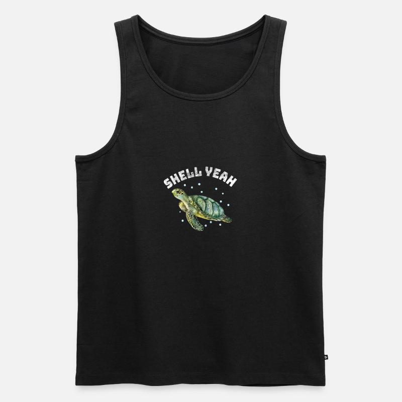 SHELL YEAH Turtle Shirt - Men's Premium Organic Tank Top - black