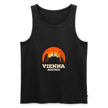 Wien Vienna City Skyline Sunset Design - Men's Premium Organic Tank Top - black - Front - AI Model Male 178 light (178cm)