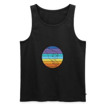 Reingeschaut Reingeguckt Retro Meme - Männer Premium Bio Tank Top - Schwarz - Vorne - AI Model Male 178 light (178cm)