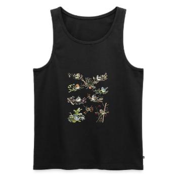 Gartenvögel Amsel Meise Zaunkönig Spatz Stieglitz - Männer Premium Bio Tank Top - Schwarz - Vorne - AI Model Male 178 light (178cm)