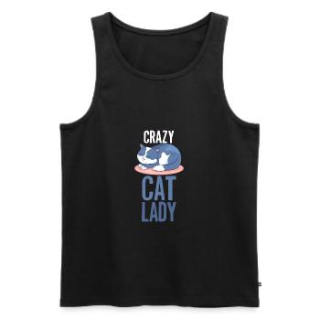 Cat Crazy Cats Lady Lady - Men's Premium Organic Tank Top - black - Front - AI Model Male 178 light (178cm)